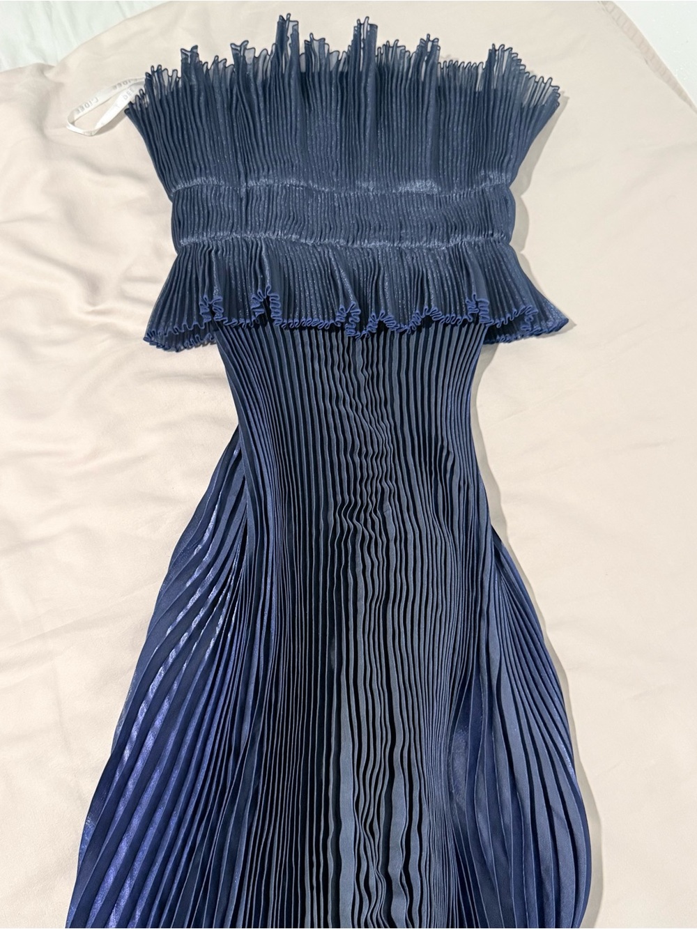 L'IDÉE Masquerade Deep Navy Pleated Strapless Maxi Dress XS NWT Read Description - Picture 13 of 16